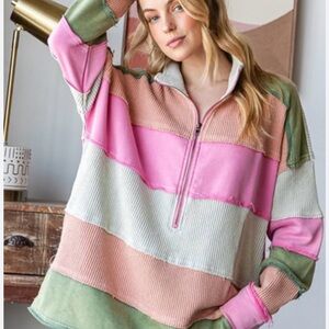 Oli & Hali Colorblock Quarter-Zip Sweatshirt